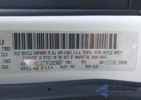 2015 Dodge Durango R/T from USA, damaged, VIN 1C4SDJCT7FC223667